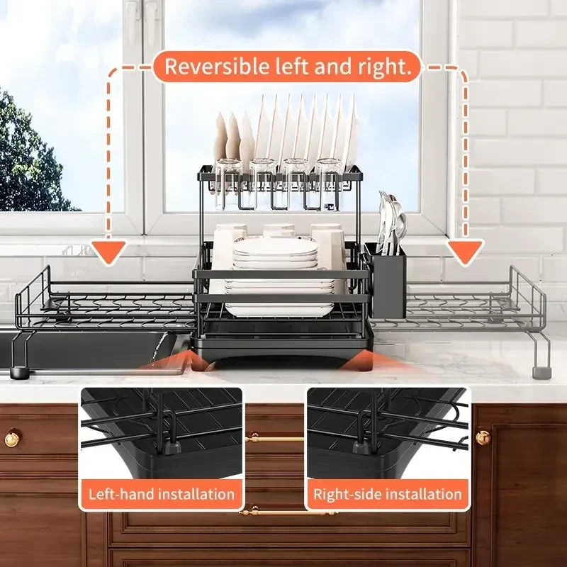 Foldable Roll-Out Sink Dish Rack