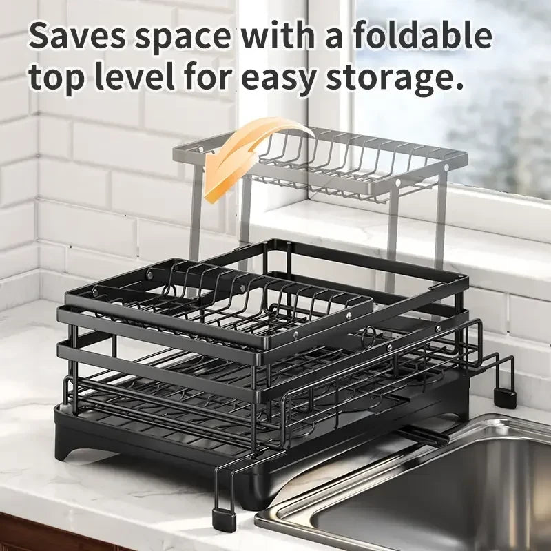 Foldable Roll-Out Sink Dish Rack