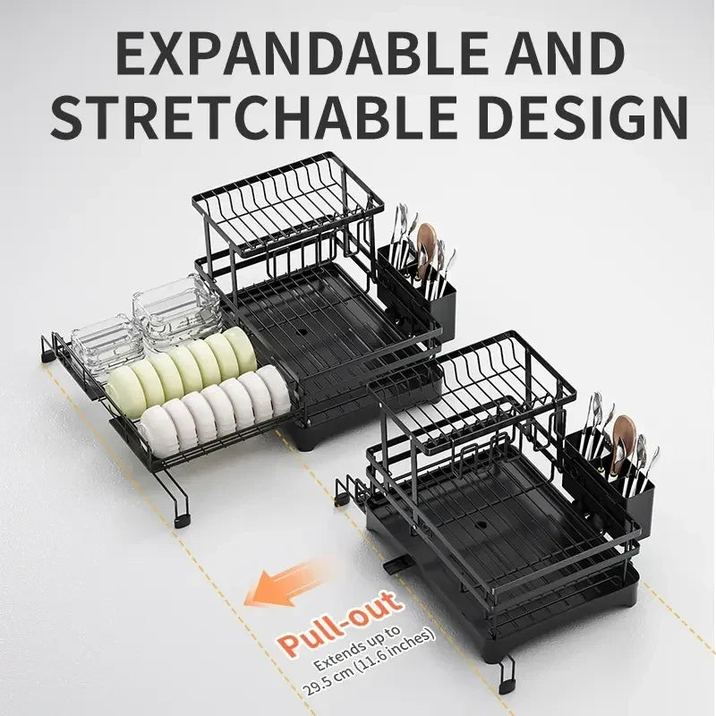 Foldable Roll-Out Sink Dish Rack