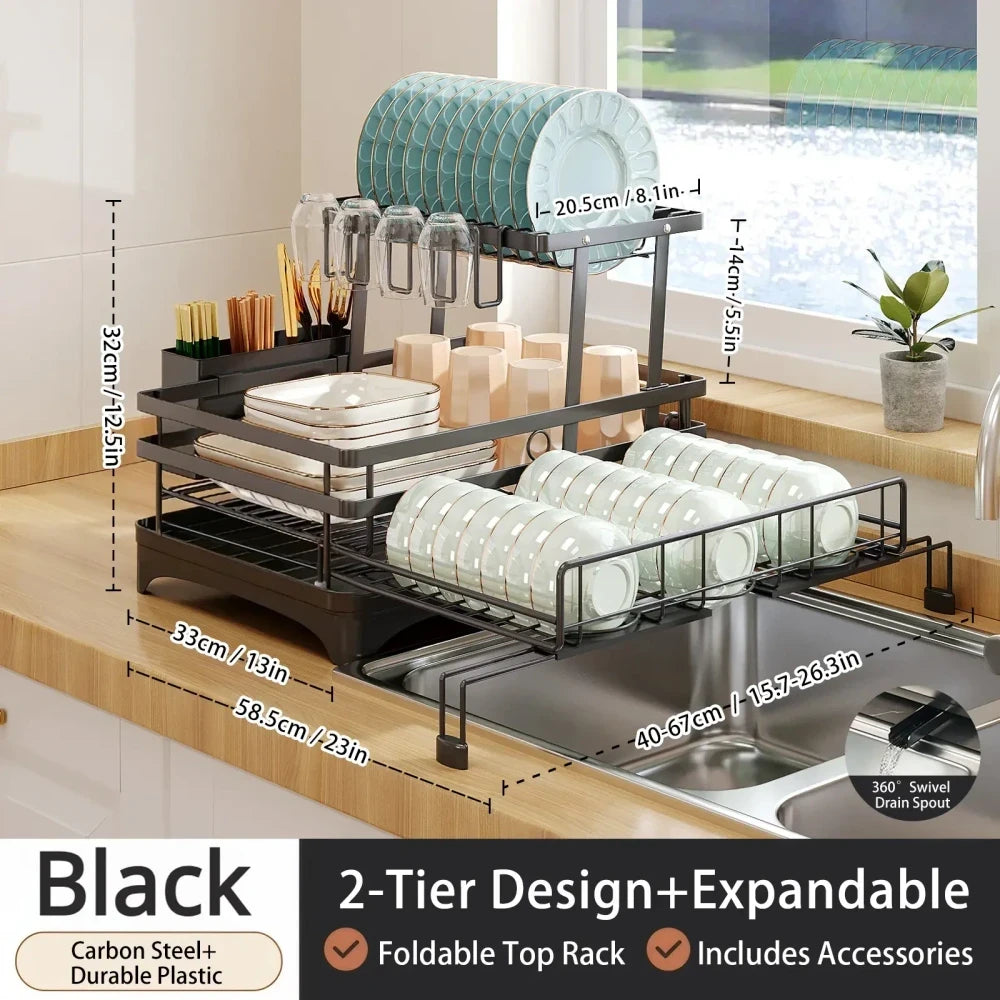 Foldable Roll-Out Sink Dish Rack