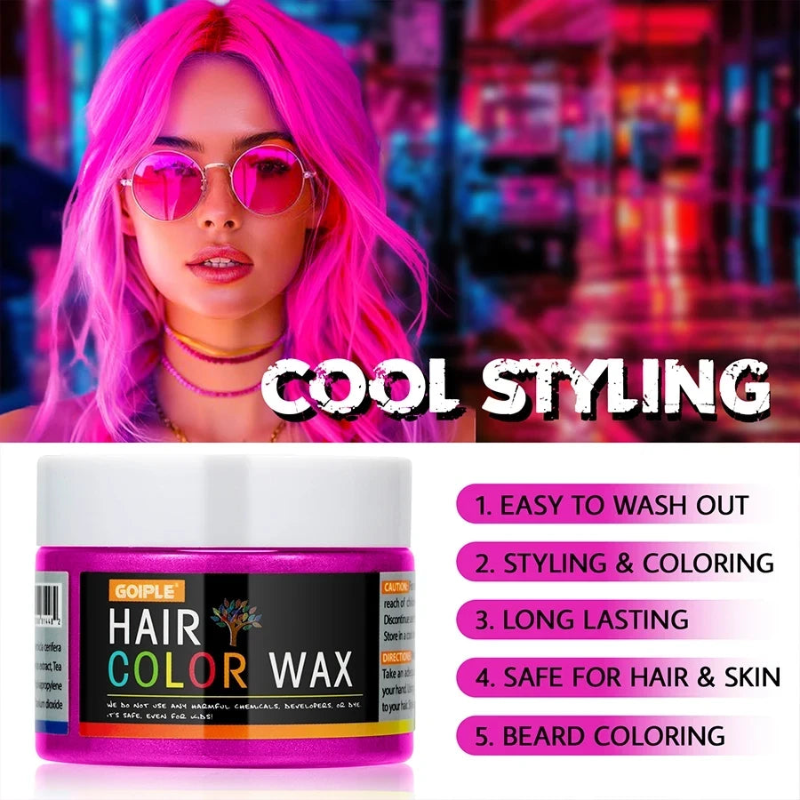 Temporary Colorful Hair Styling Wax