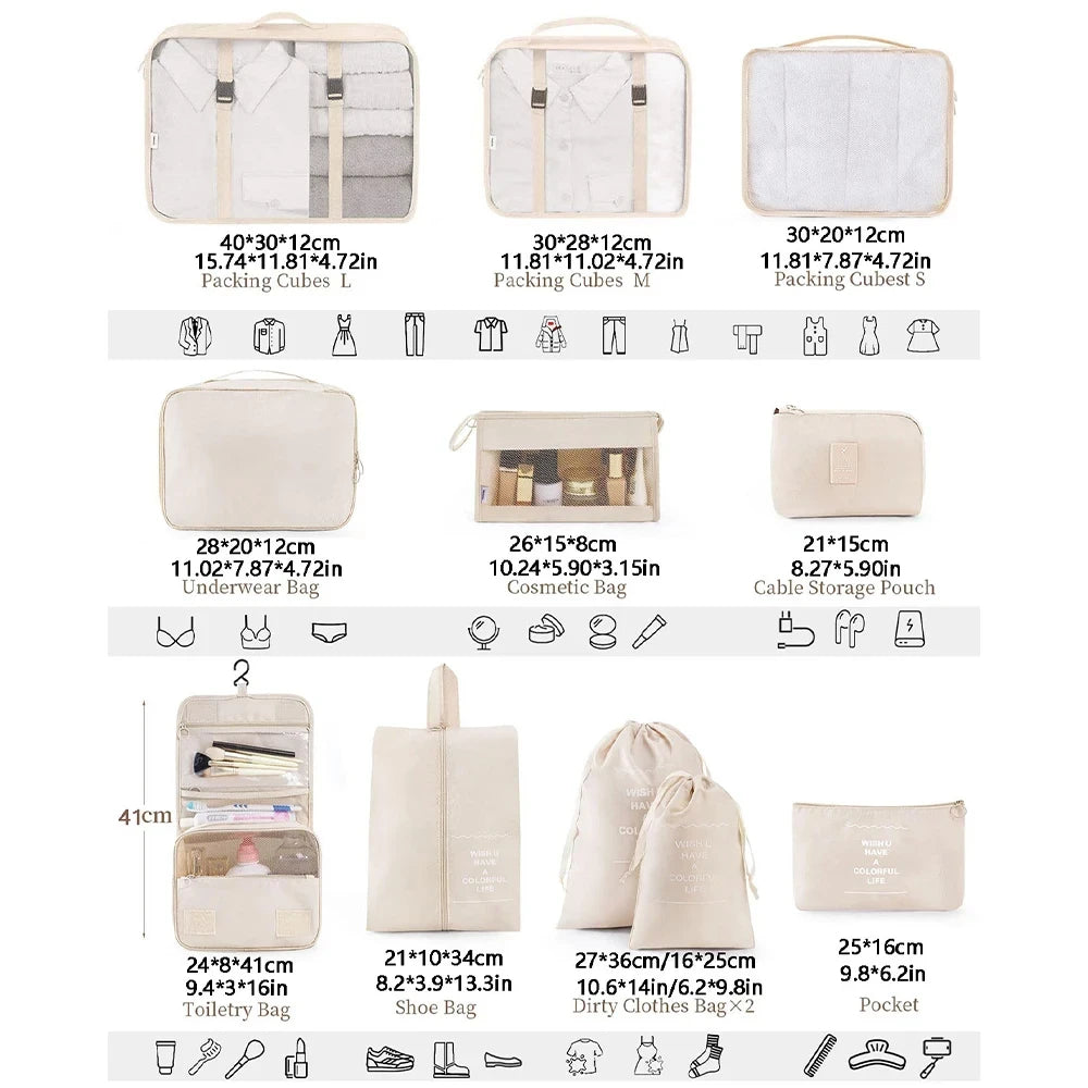 Travel Packing Organizer Cubes