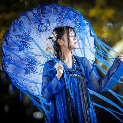 Antique Oiled Paper Parasol for Timeless Stage Elegance