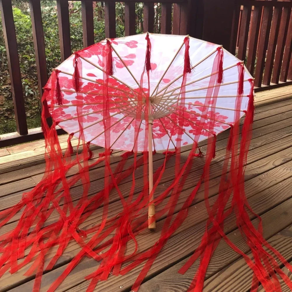 Antique Oiled Paper Parasol for Timeless Stage Elegance