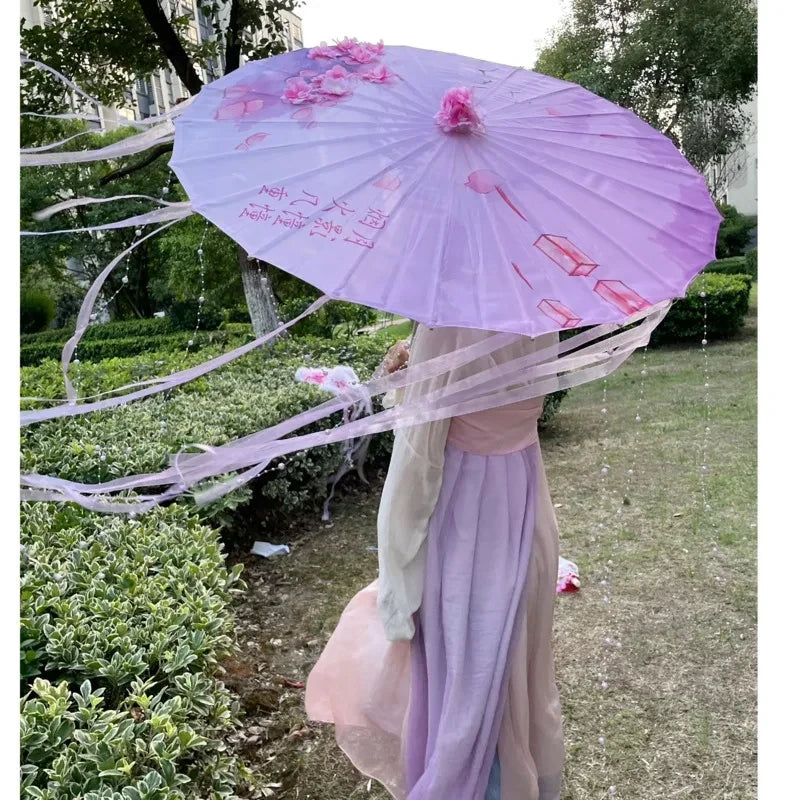 Antique Oiled Paper Parasol for Timeless Stage Elegance