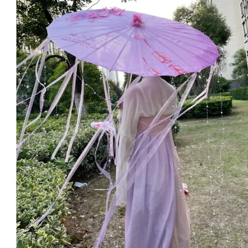 Antique Oiled Paper Parasol for Timeless Stage Elegance