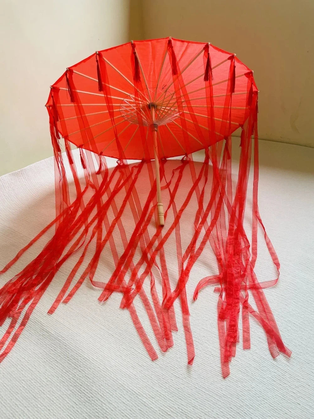 Antique Oiled Paper Parasol for Timeless Stage Elegance
