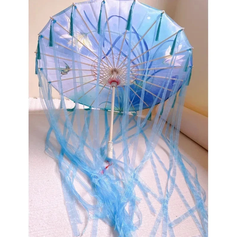 Antique Oiled Paper Parasol for Timeless Stage Elegance