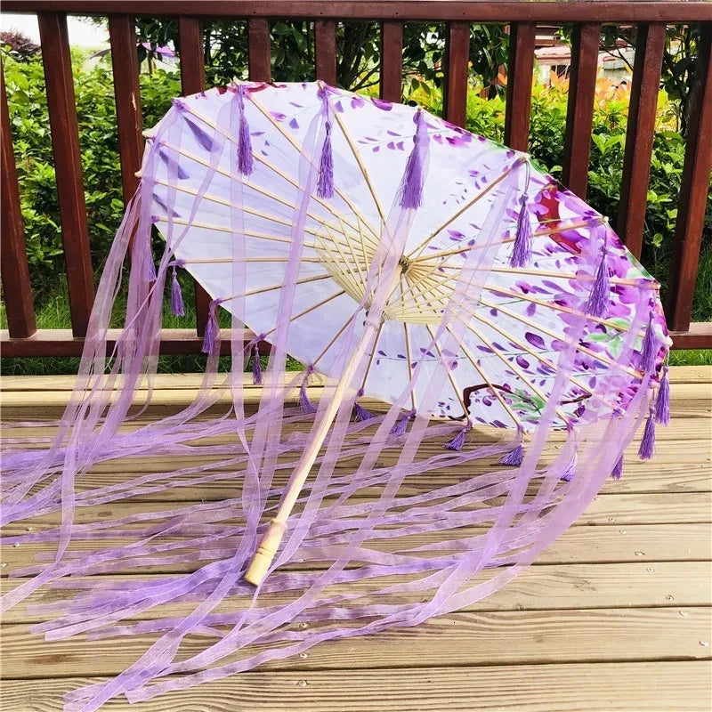 Antique Oiled Paper Parasol for Timeless Stage Elegance