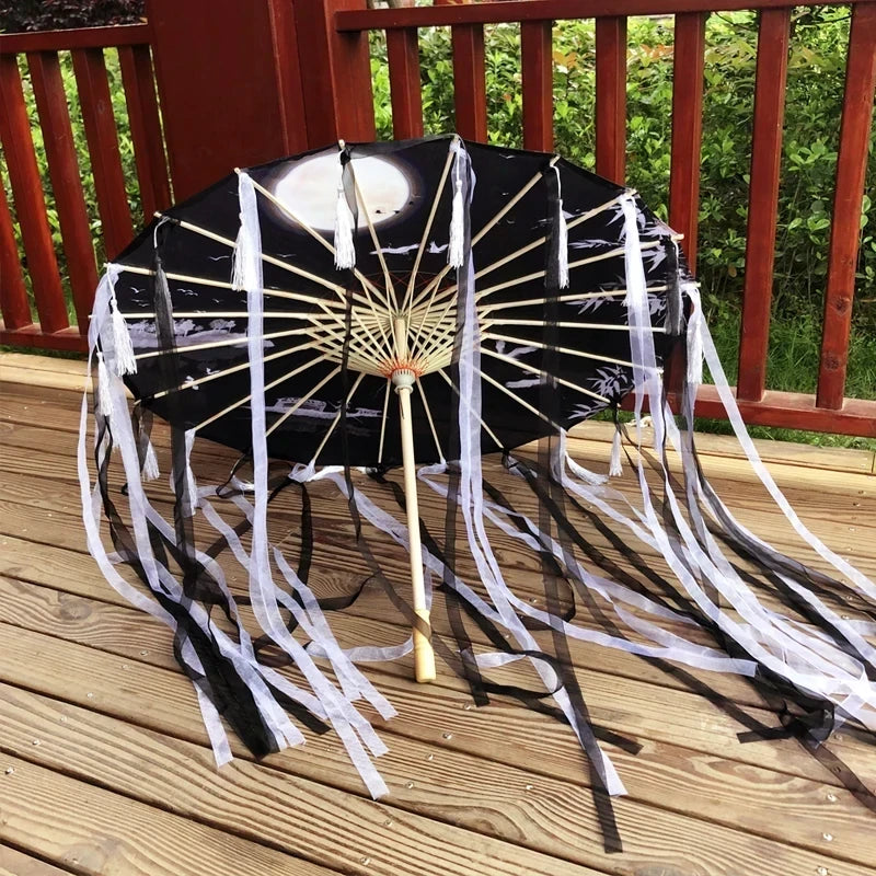 Antique Oiled Paper Parasol for Timeless Stage Elegance