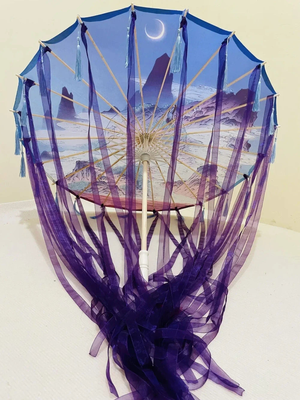 Antique Oiled Paper Parasol for Timeless Stage Elegance