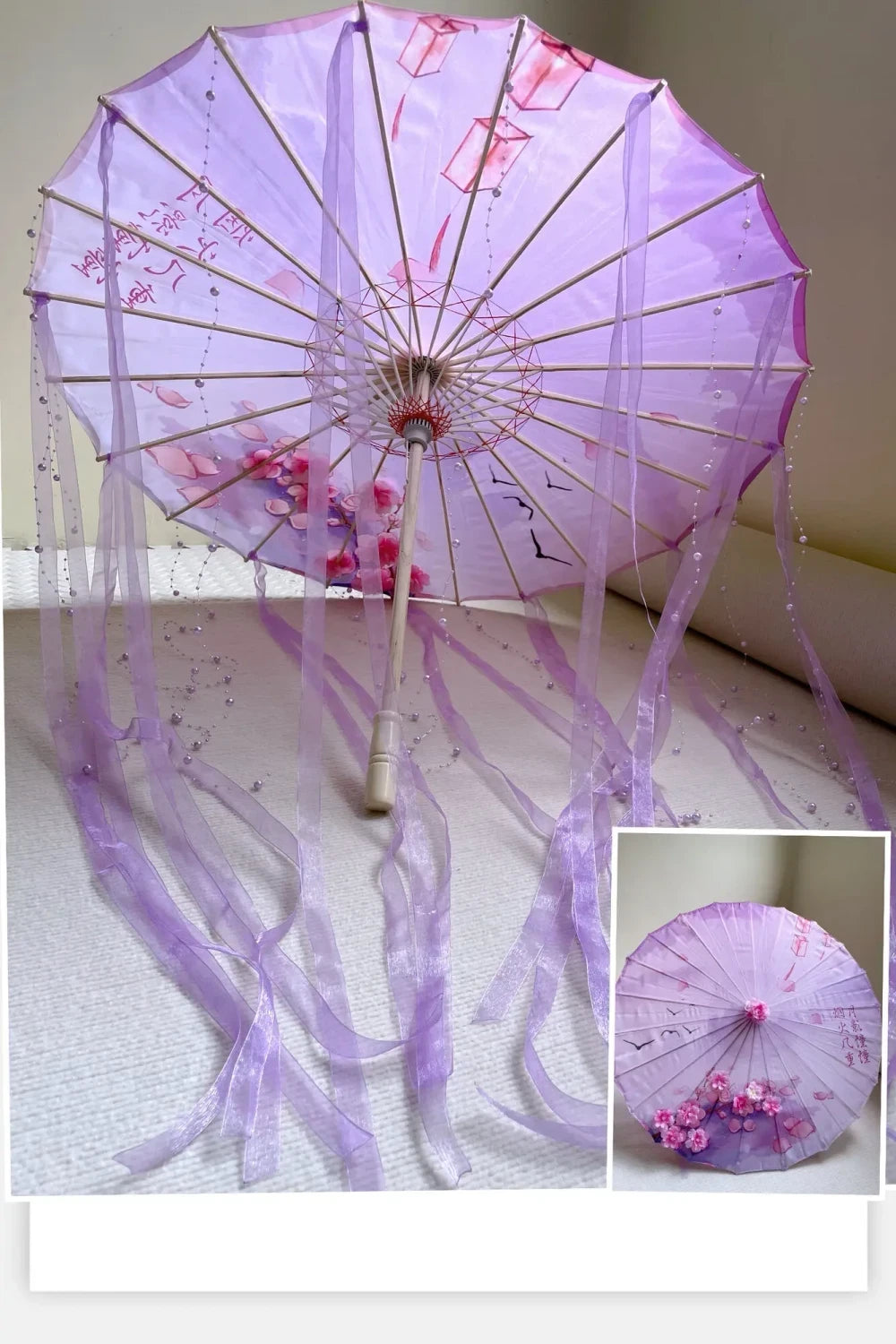 Antique Oiled Paper Parasol for Timeless Stage Elegance