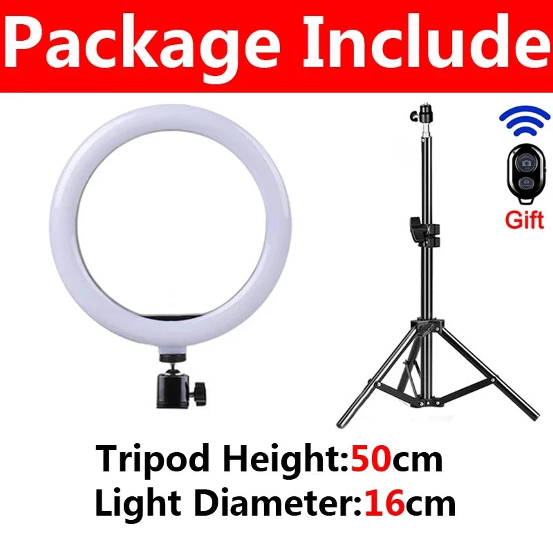 Dimmable LED Ring Light with Tripod