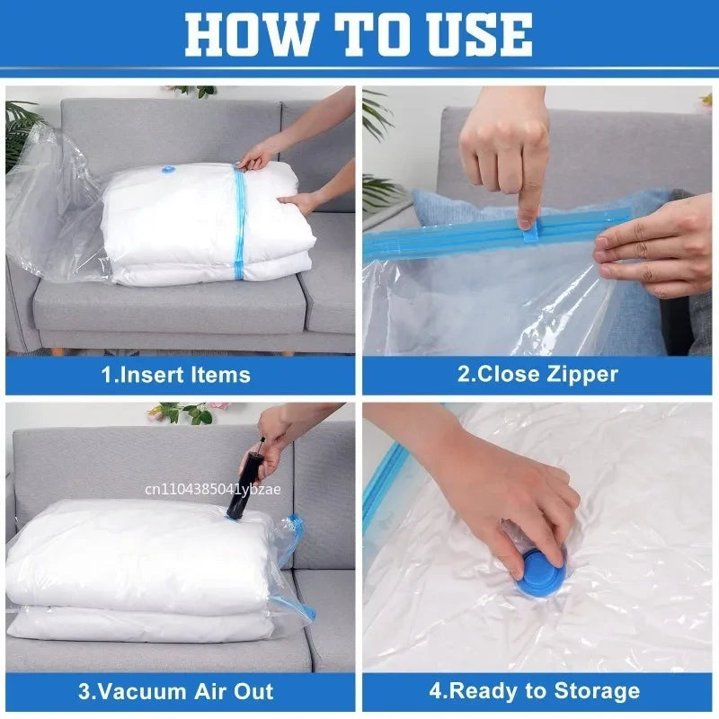 Transparent Vacuum Compression Storage Bags